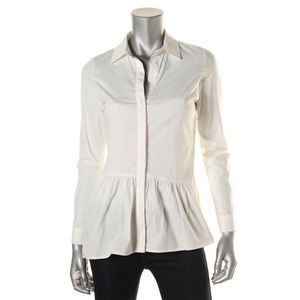 - NWT Women's bar III white button down peplum side shirt Small S